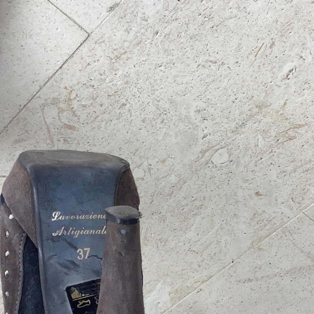 Italian velvet boots navy - Picture 4 of 8